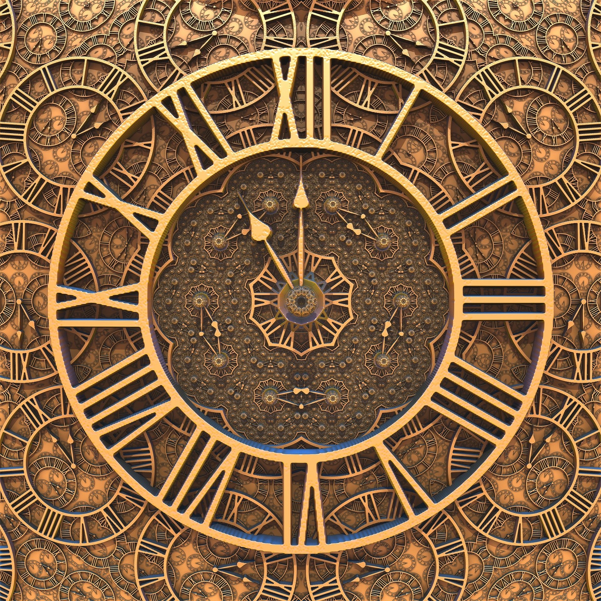  Gold Clock on a Wall by Pete Linforth