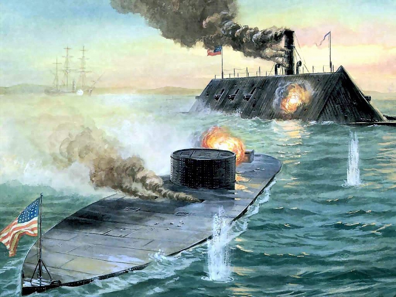 USS Monitor Takes On The USS Virginia Image ID 342888 Image Abyss