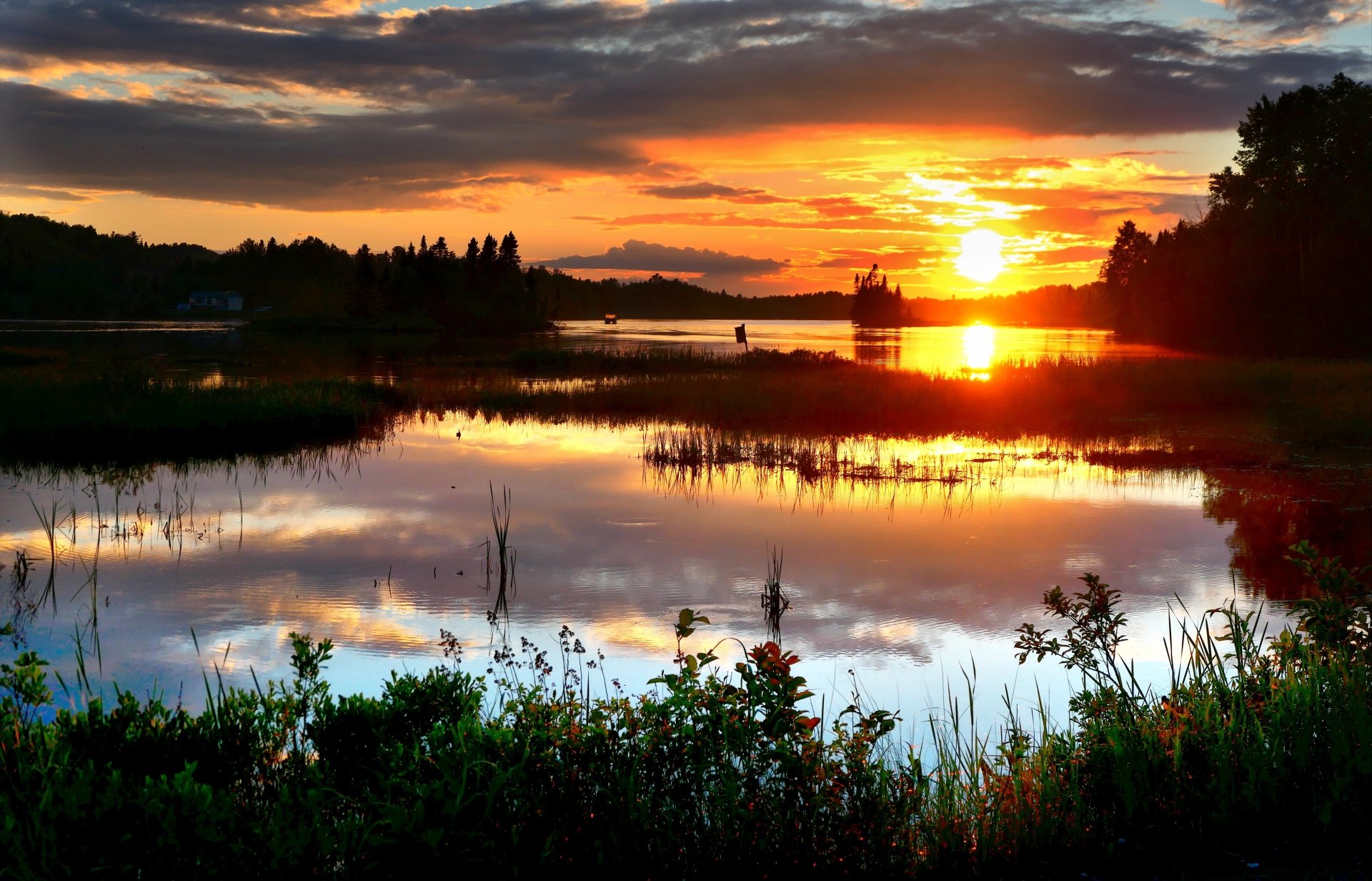 lake landscape nature sunset Image