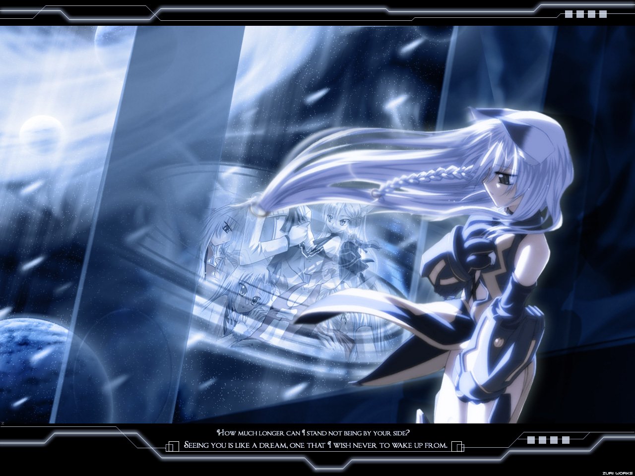 Anime-style character with flowing silver hair stands against a futuristic backdrop, evoking the dynamic energy of Cannonball ~Neko Neko Machine Mou Race!~.