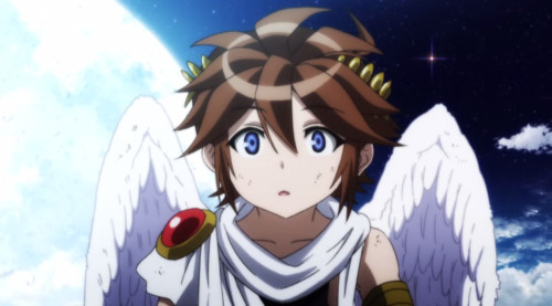 brown hair angel wings blue eyes Pit (Kid Icarus) video game Kid Icarus: Uprising Image