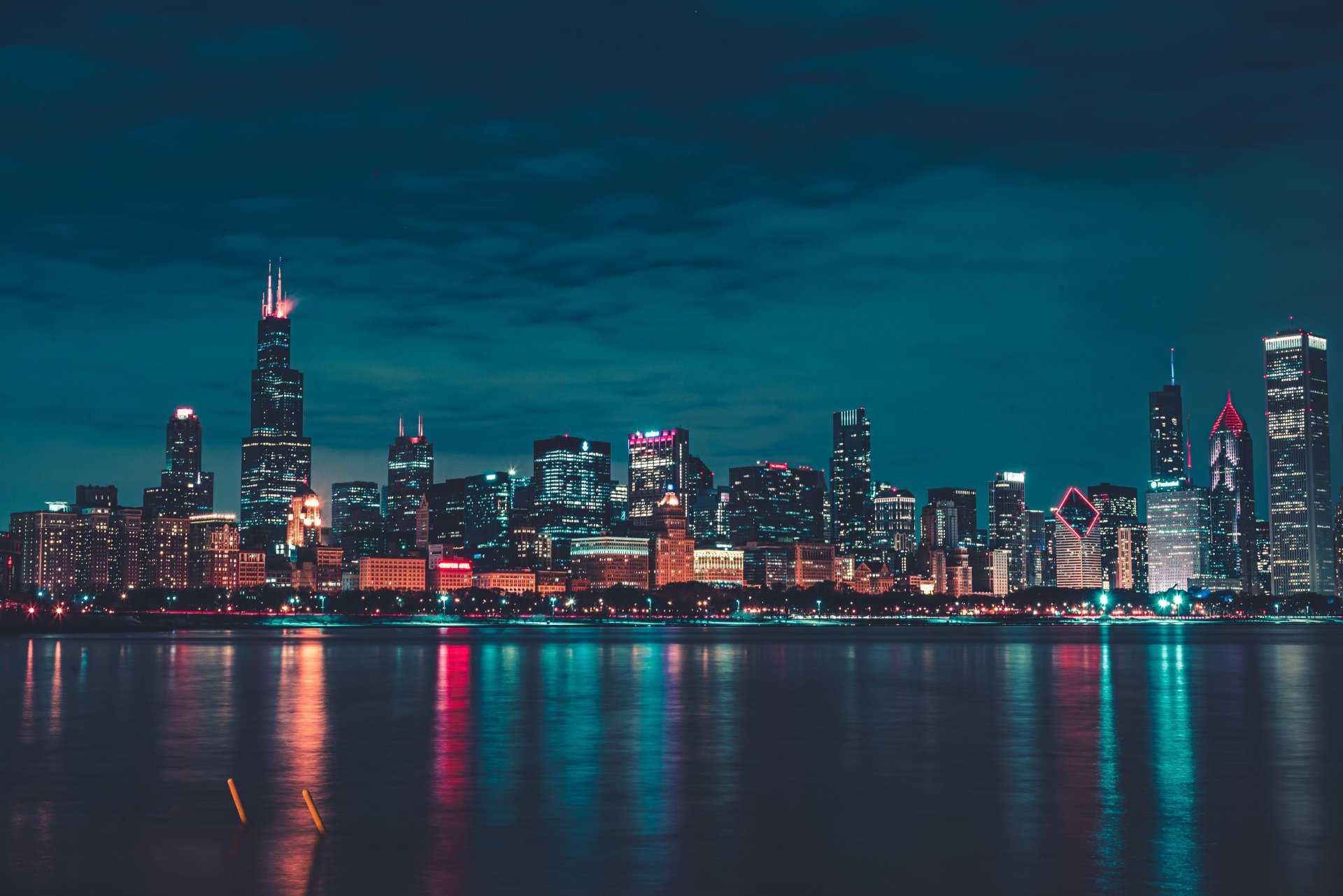  Chicago in the night by Max Bender