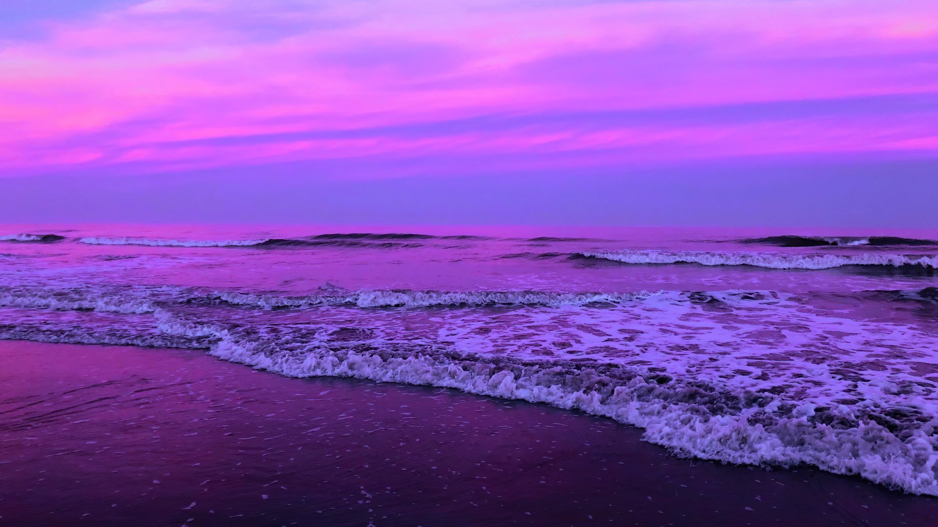 Purple Beach Sunset Earth Sunset Ocean Purple Sea Sky Image. 