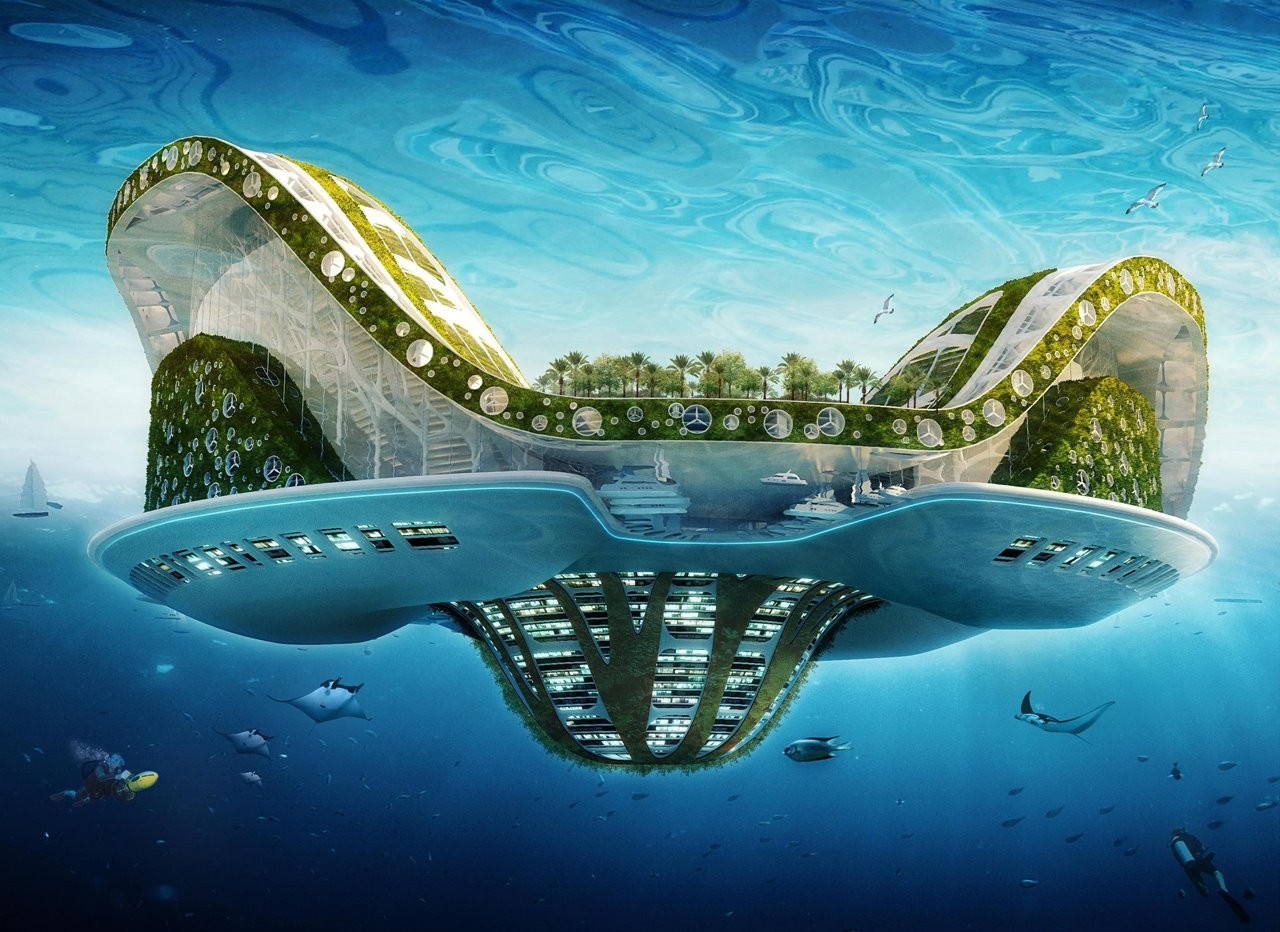 LILYPAD, A FLOATING ECOPOLIS FOR CLIMATE REFUGEES 2100 by Vincent Callebaut