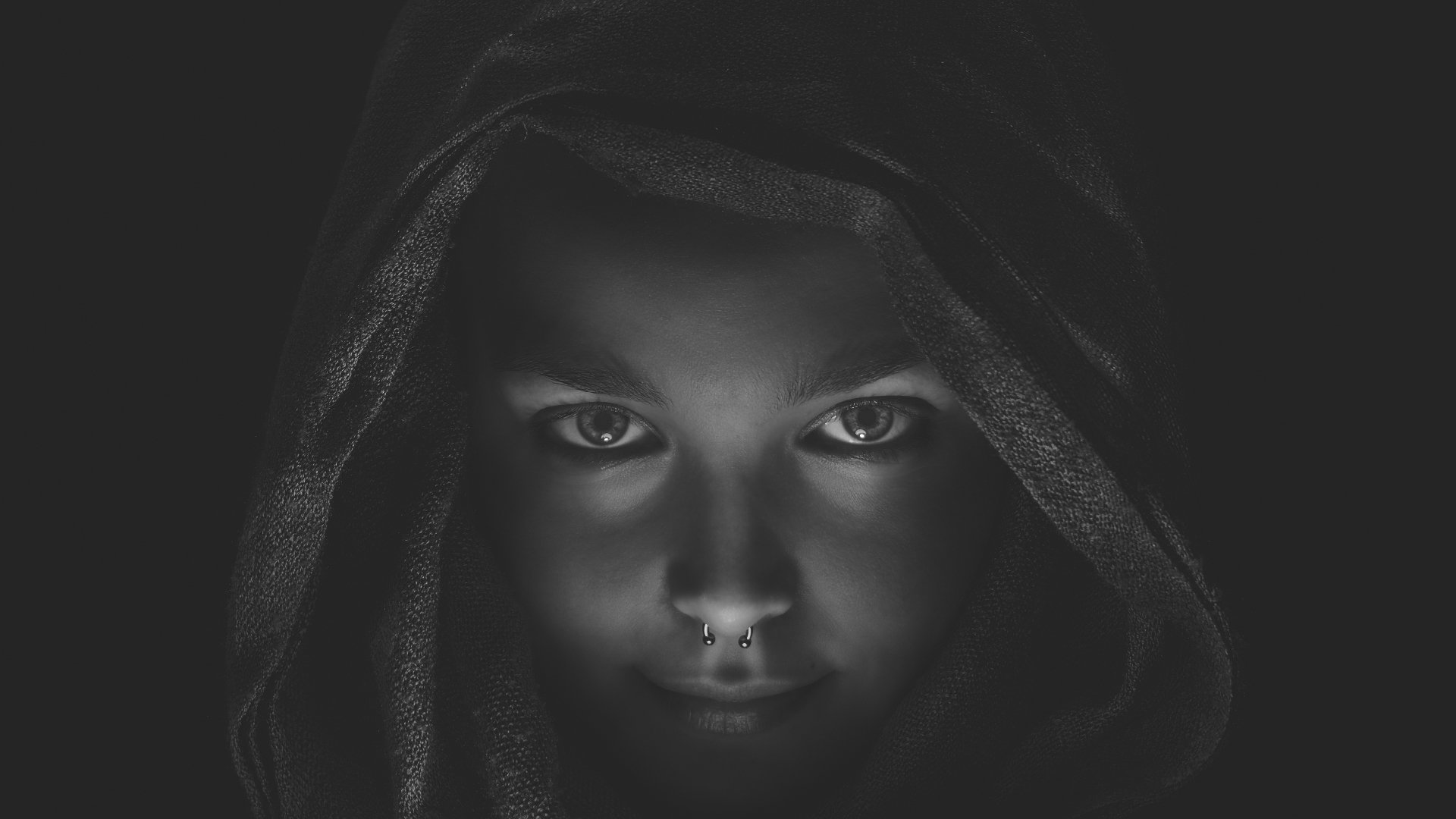 nose ring Black & White woman photography Image