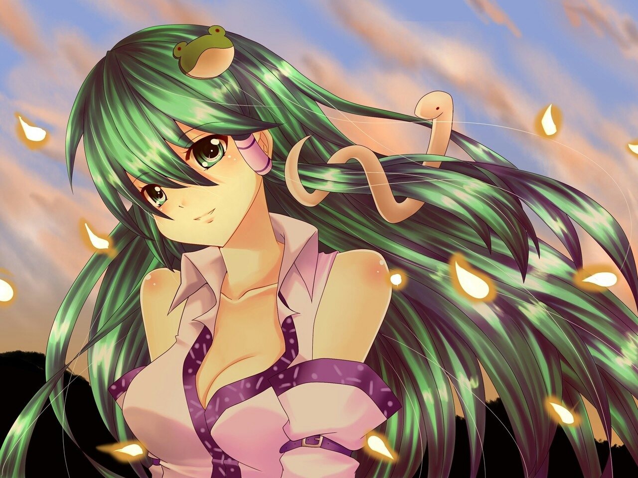 Sanae Kochiya Anime Touhou Image