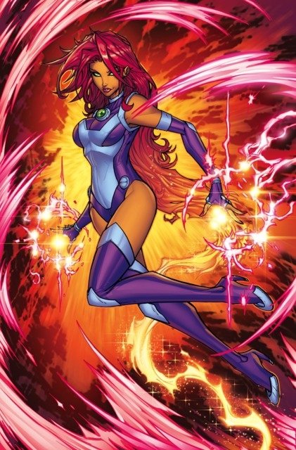 Koriand'r long hair DC Comics alien green eyes red hair Starfire (DC Comics) Comic Teen Titans Image