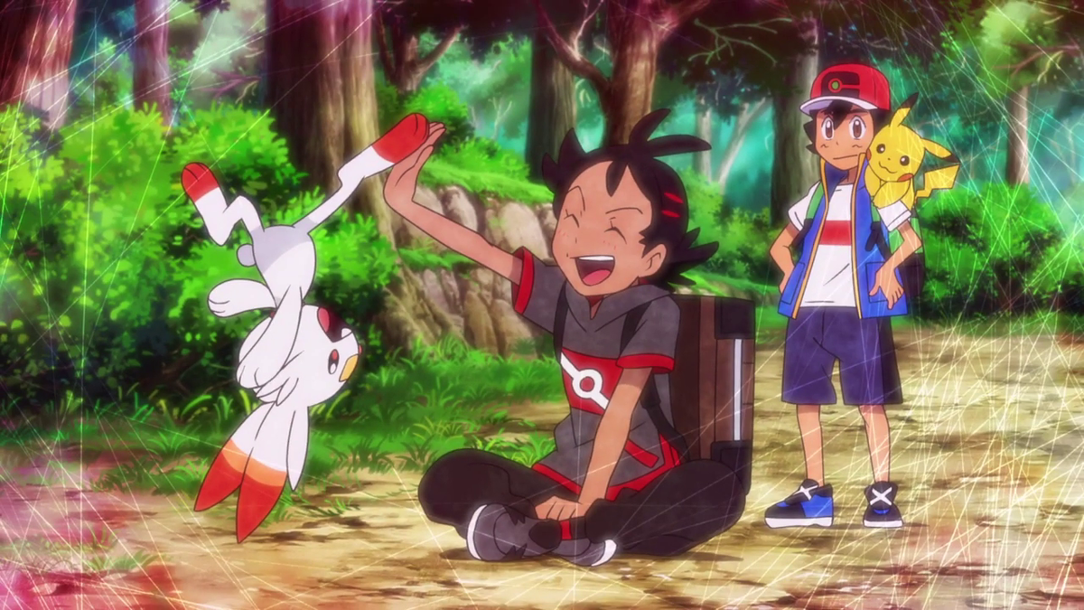 Goh (Pokémon) Pikachu Scorbunny (Pokémon) Ash Ketchum Anime Pokemon Image