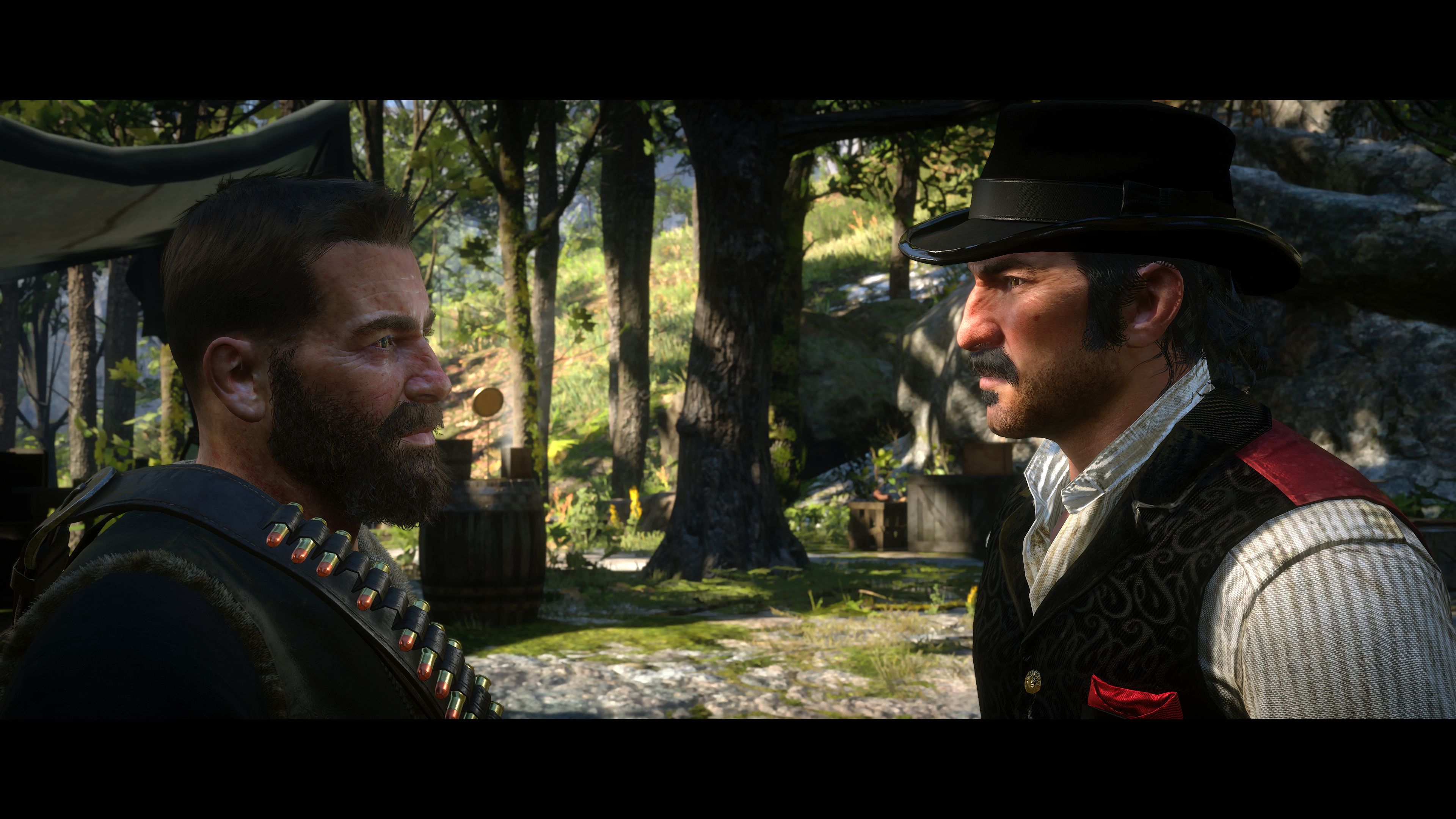 Arthur and Dutch staredown