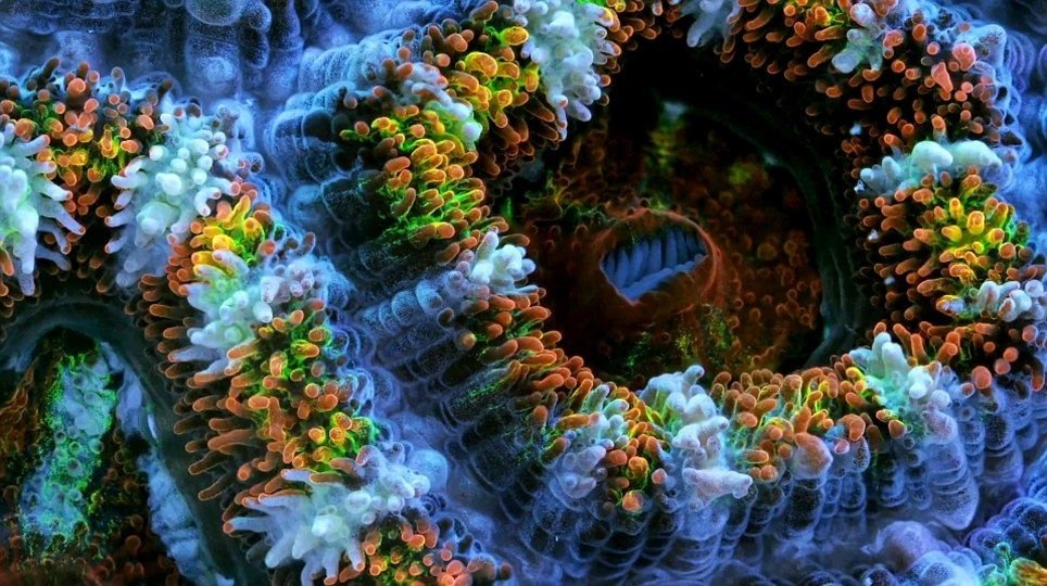 Искусственно созданные организмы. Кораллы в макро съёмке. Biology macro.