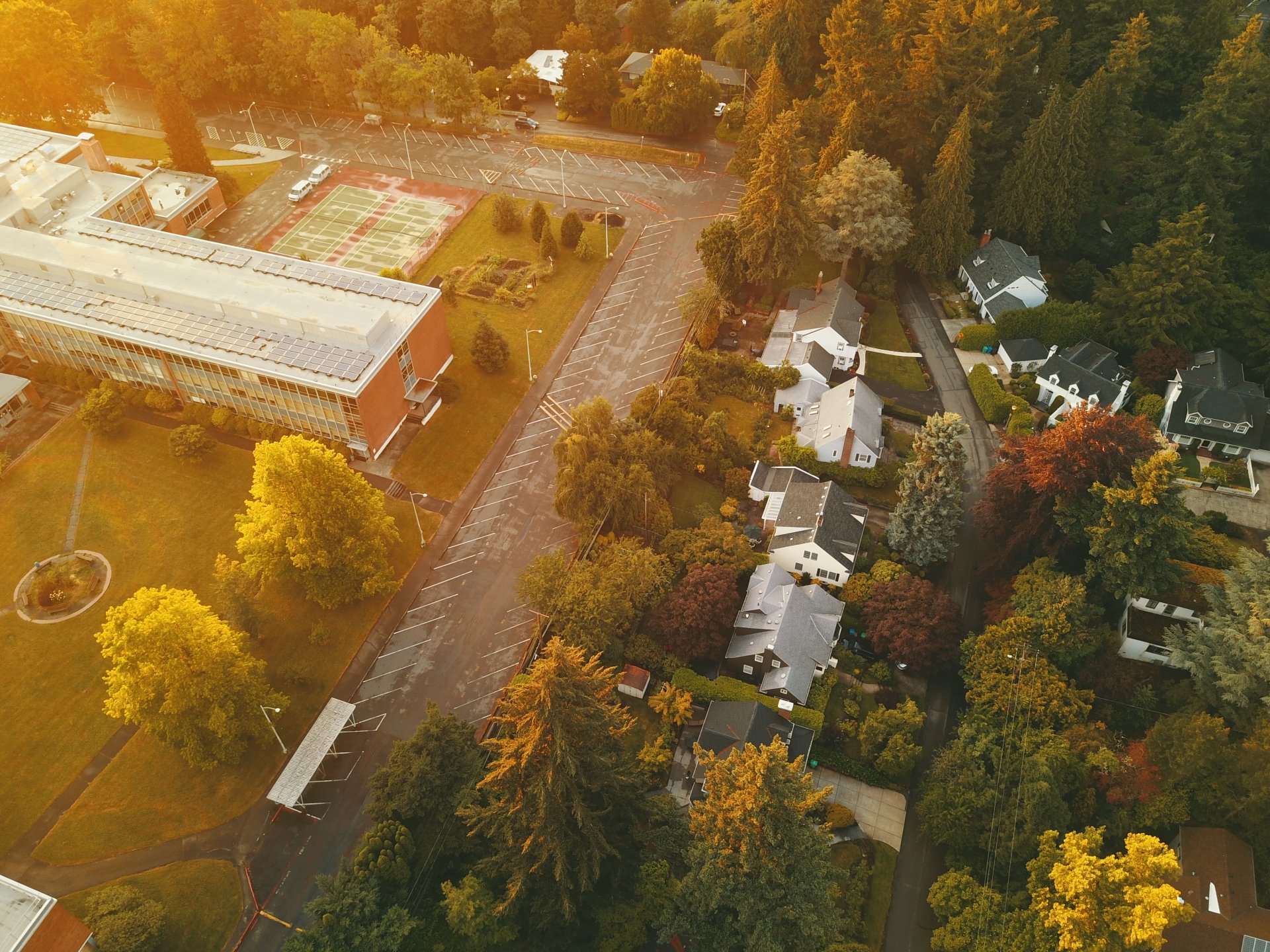 sunset sunlight photography aerial Image