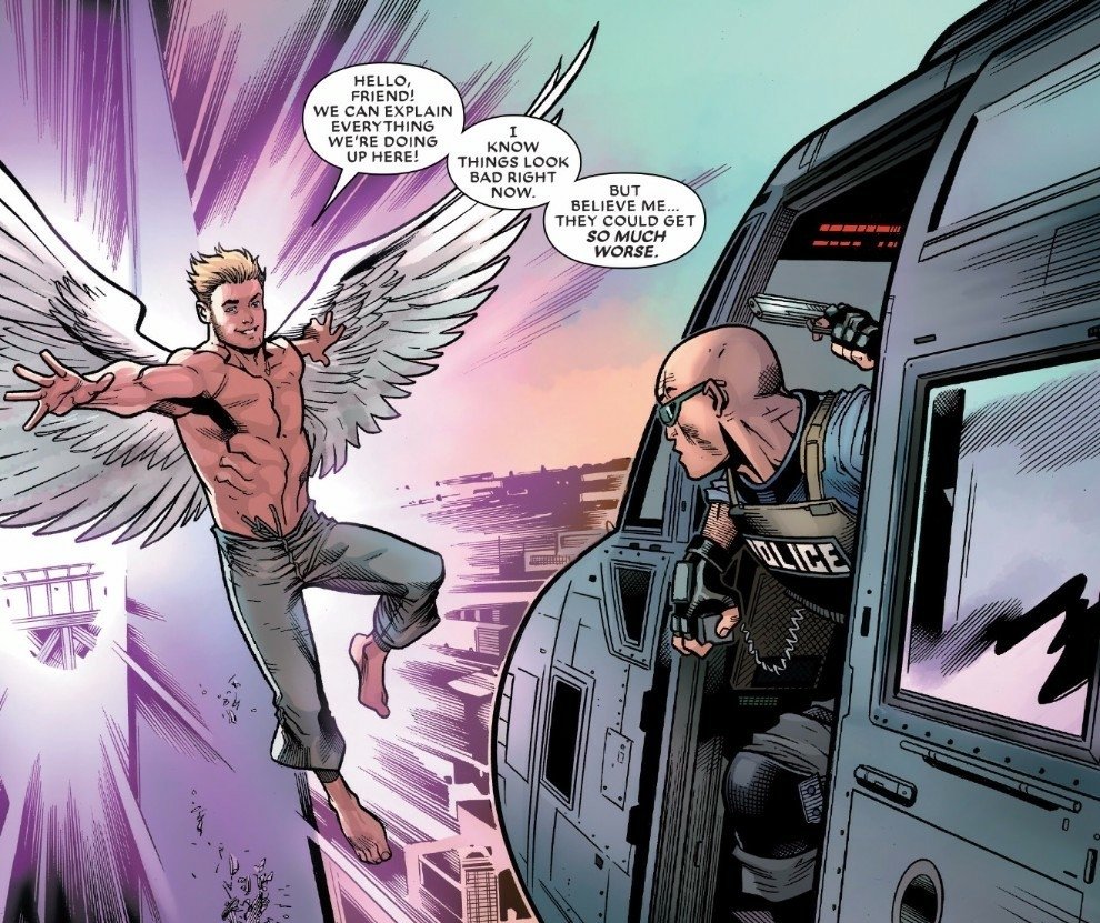 X-Men police wings Angel (Marvel Comics) Warren Worthington III Comic Astonishing X-Men Image