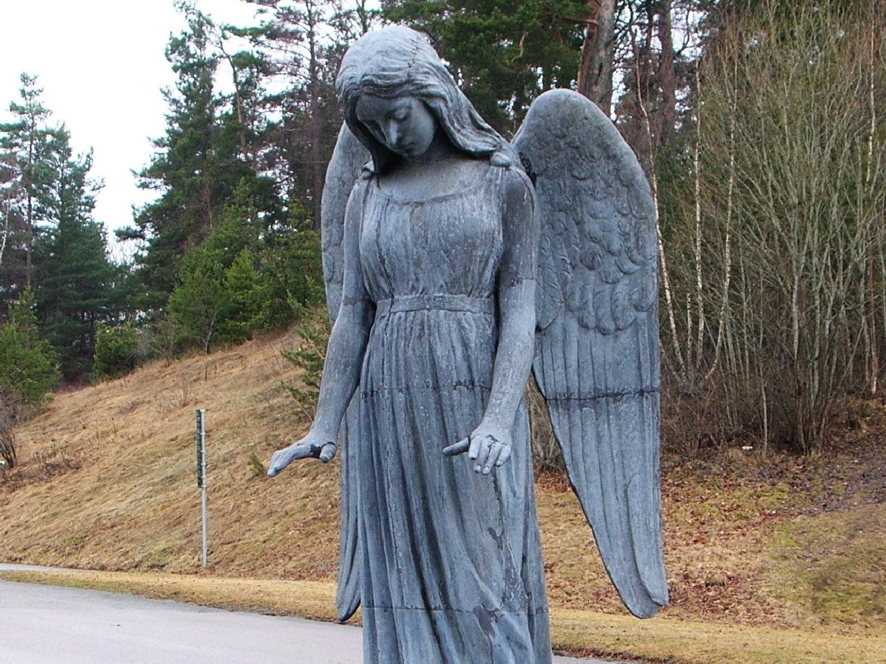 man made angel statue Image