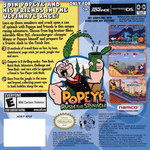 video game Popeye: Rush for Spinach Image