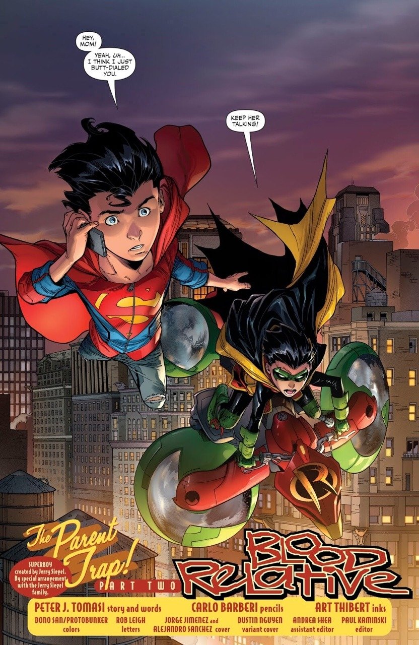 DC Comics flying city Robin (DC Comics) Superboy Damian Wayne Jon Kent Comic Super-Sons Image