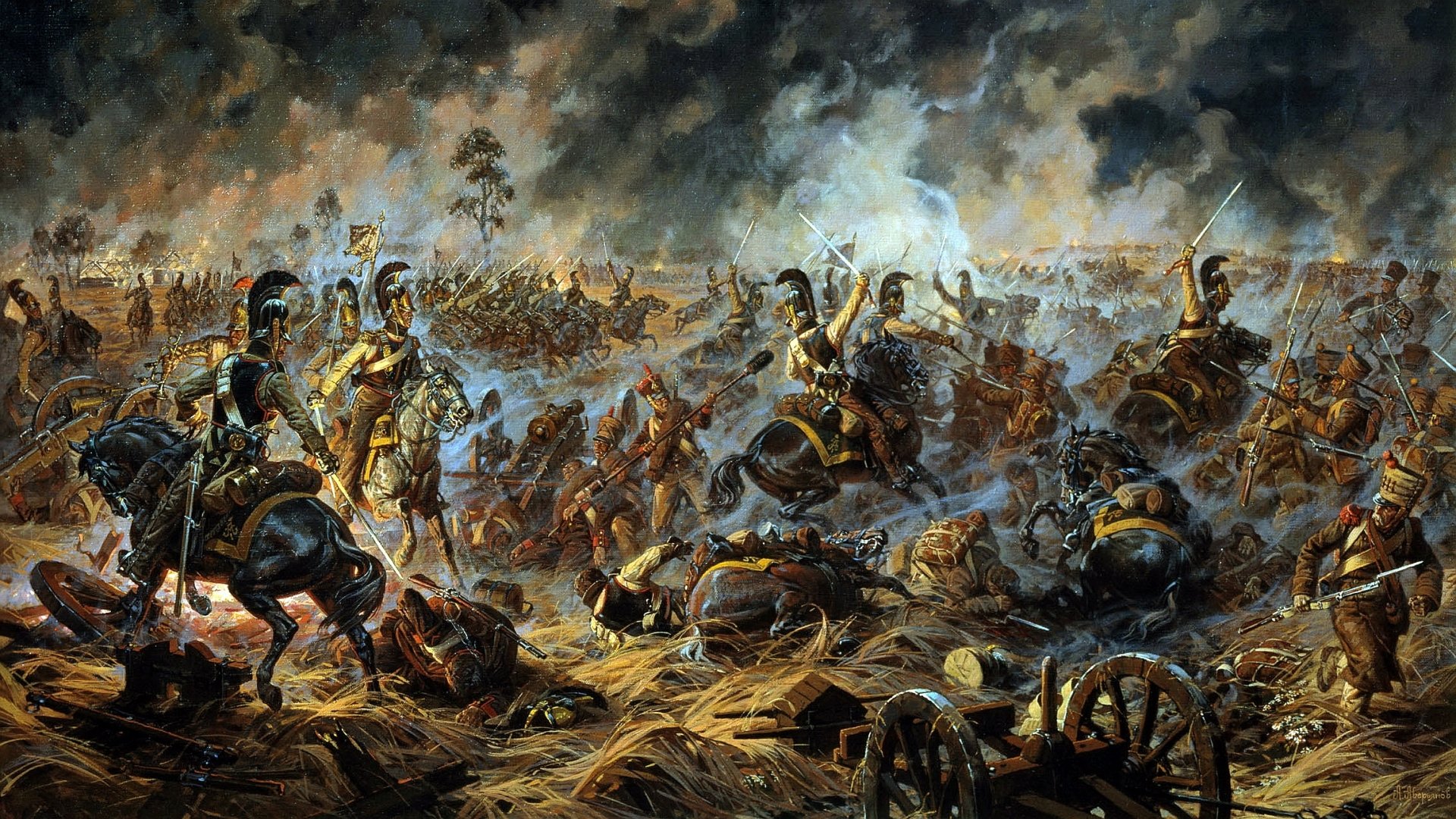  Battle for Shevardino, 1812 Attack of the Little Russian Kirasirsky Regiment by Alexander Averyanov