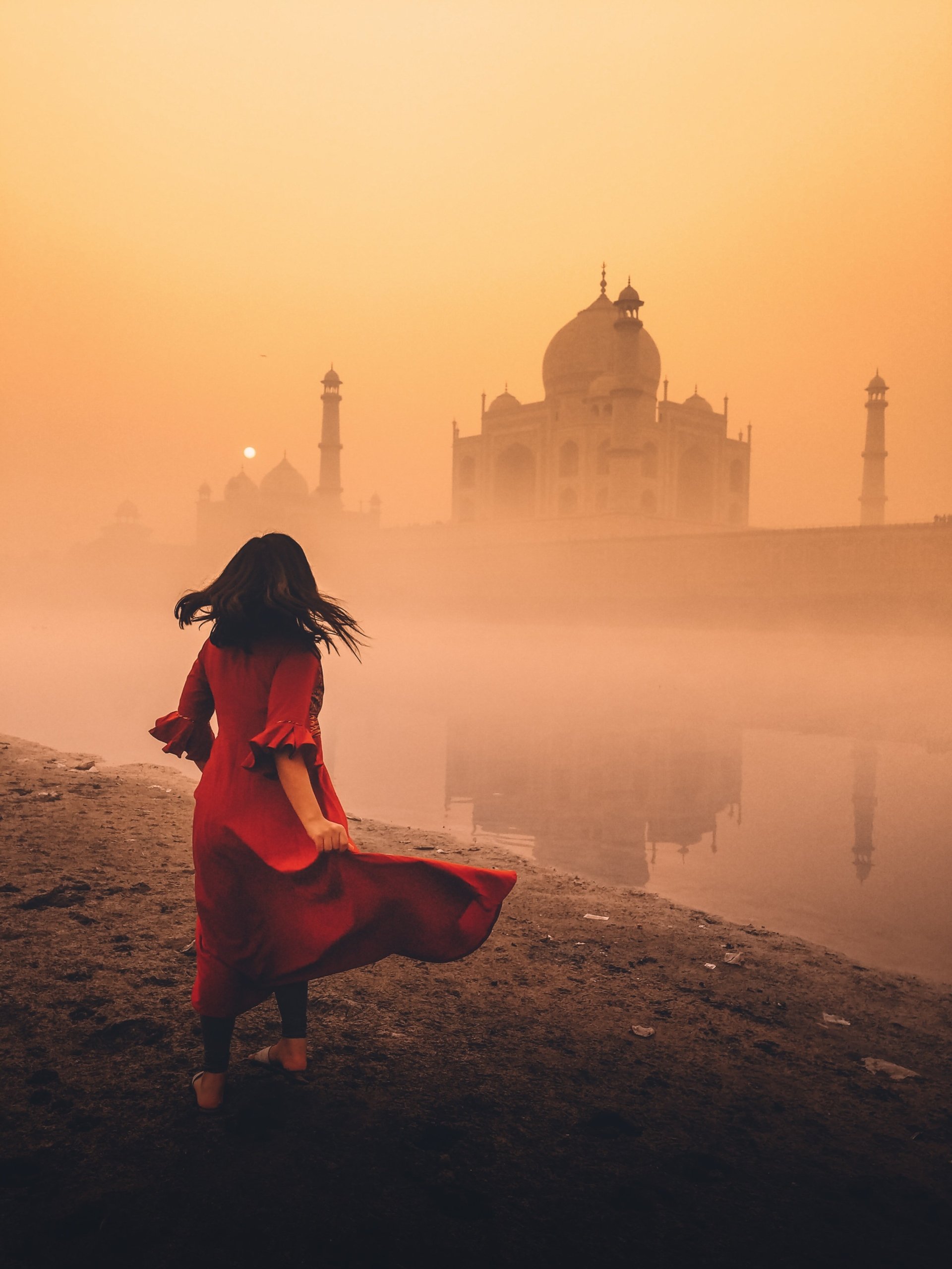  Dancing With Temples In The Orange Mist by Shanu D