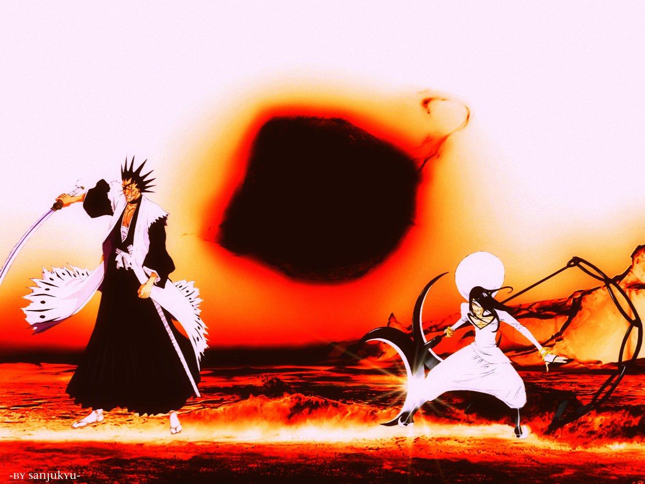 Kenpachi Zaraki Nnoitra Gilga Anime Bleach Image
