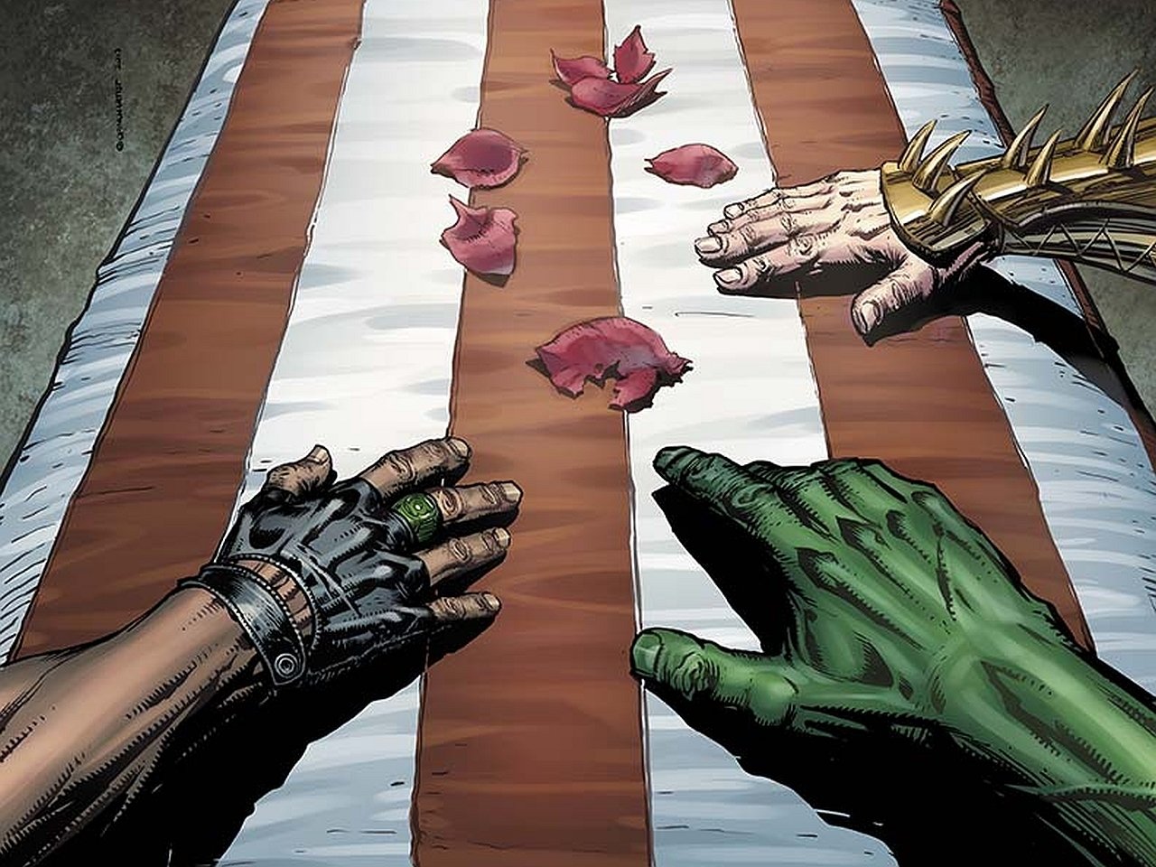 Green Lantern Simon Baz Hawkman (DC Comics) Martian Manhunter hand Comic Justice League Image