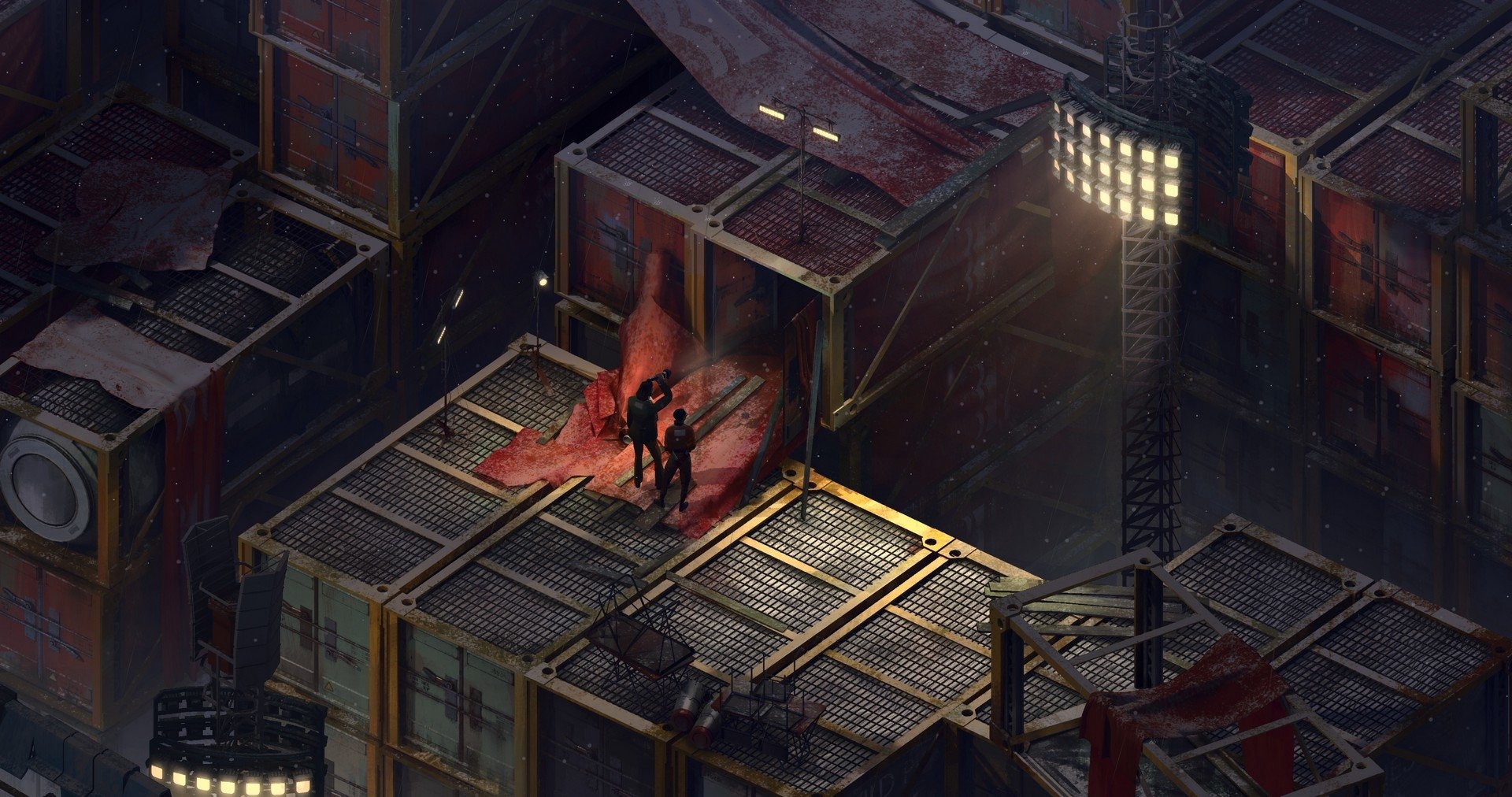 video game Disco Elysium dystopian urban cargo containers Image