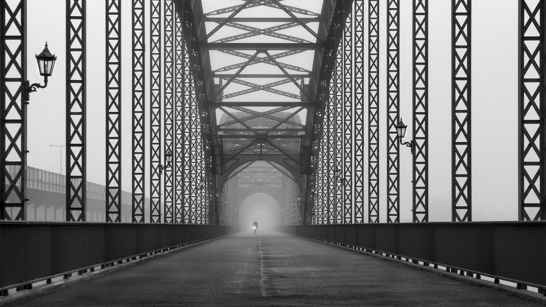 photography road bike Black & White man made bridge Image