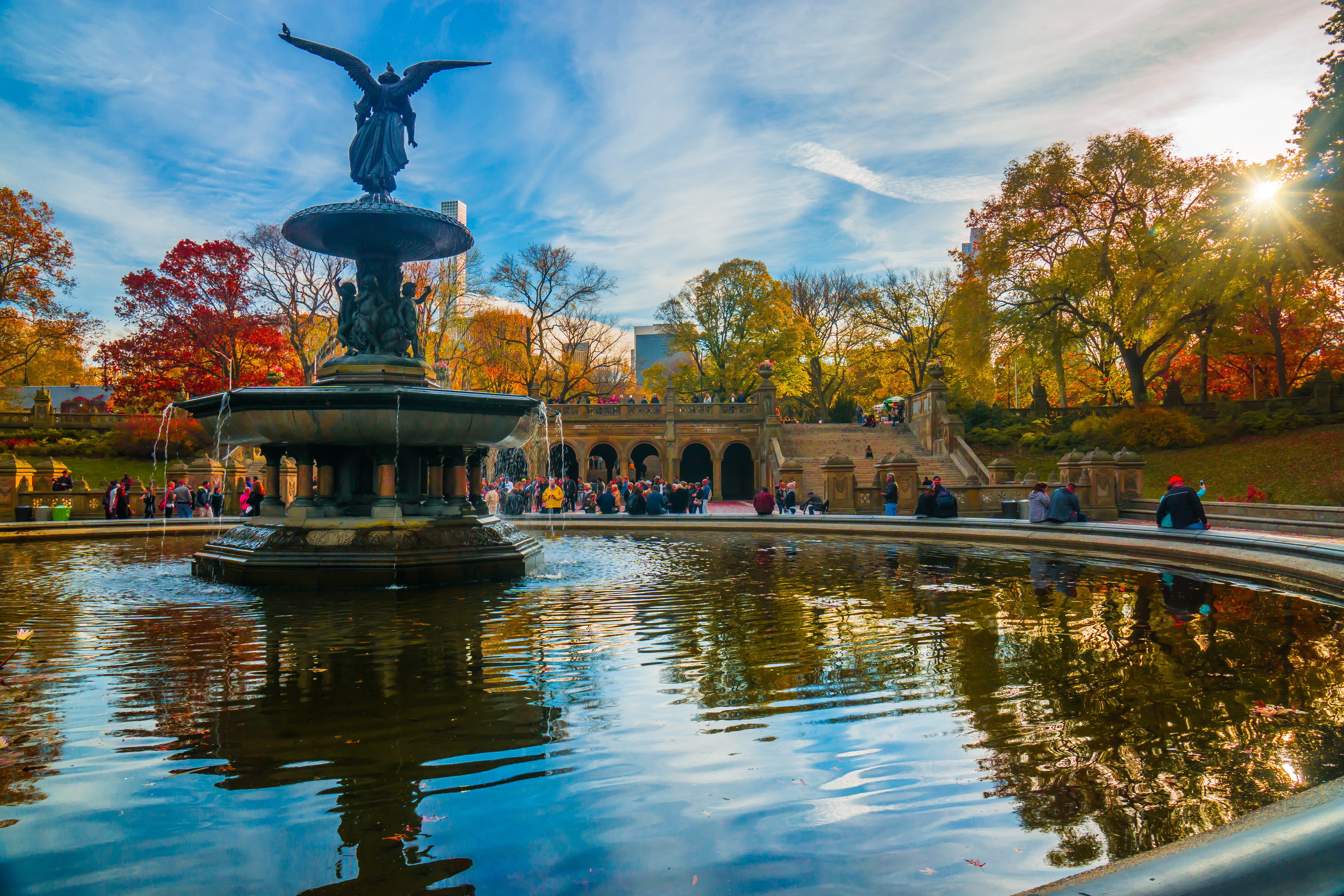 Bethesda Terrace Fountain, Angel of the Waters statue, New York City's Central Park.