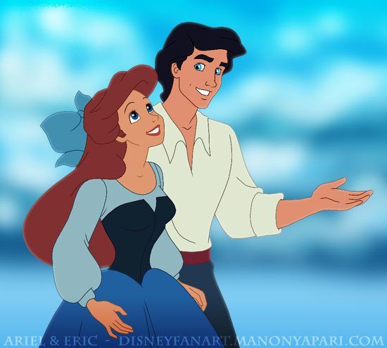 The Little Mermaid red hair black hair Ariel (The Little Mermaid) Prince Eric movie The Little Mermaid (1989) Image