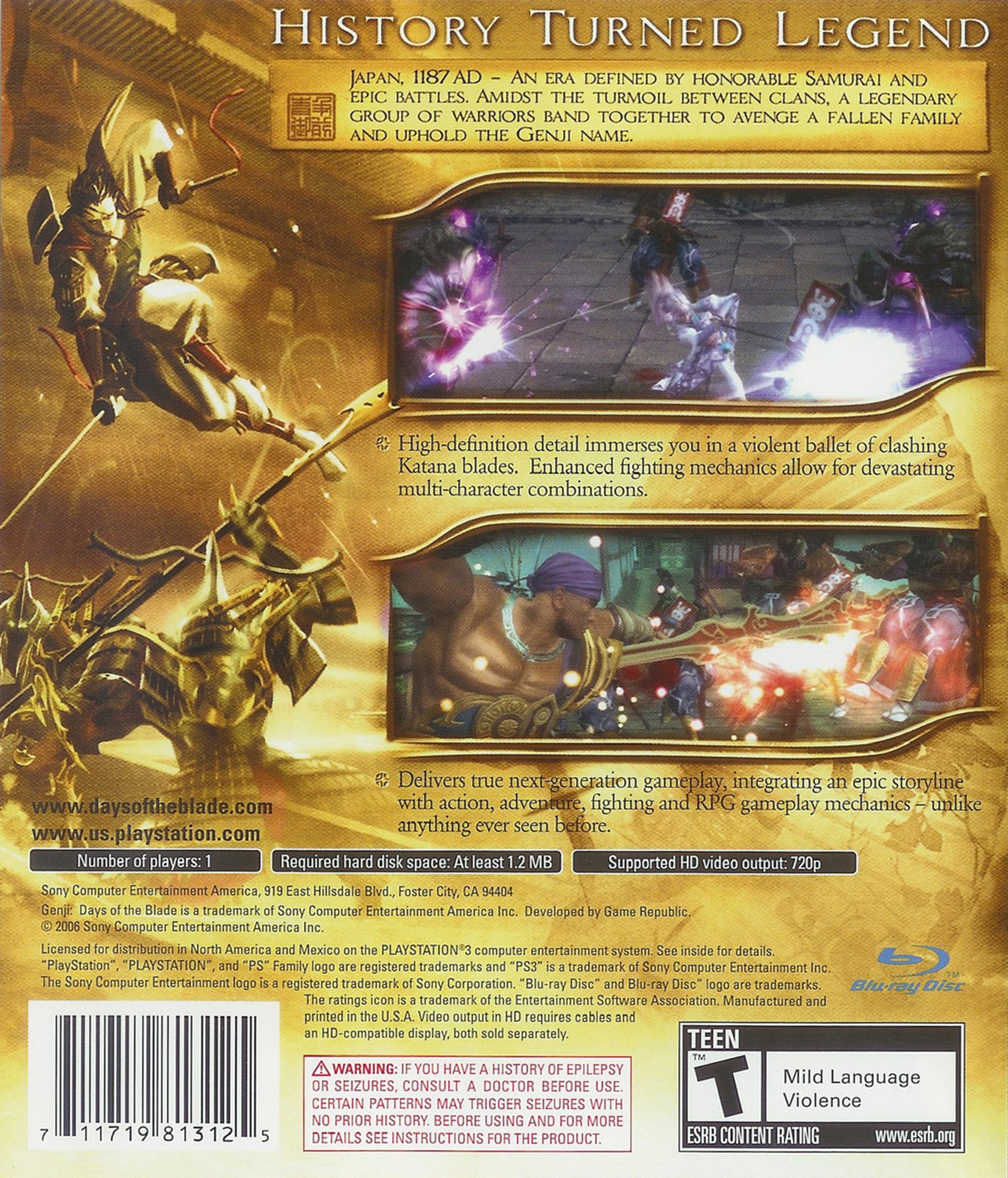 video game Genji: Days of the Blade Image