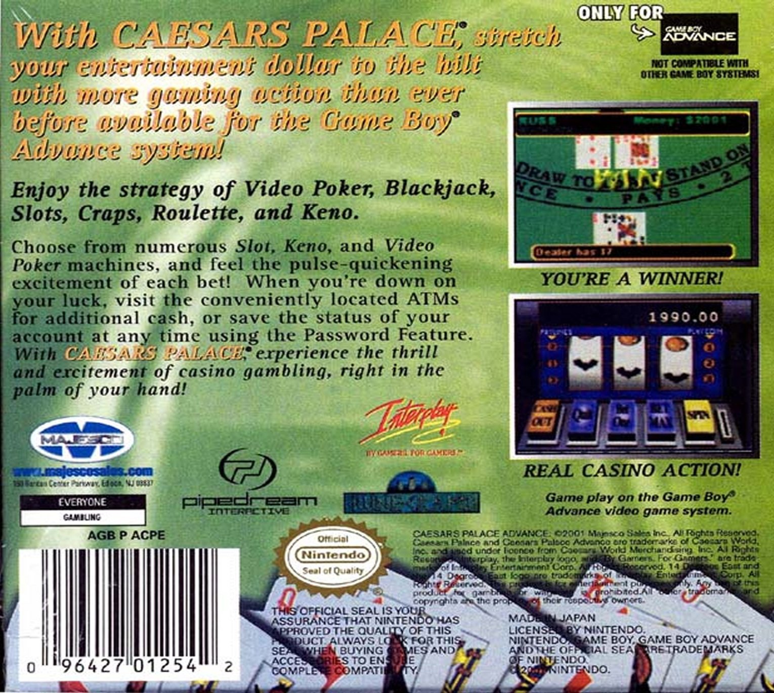 video game Caesars Palace Advance: Millenium Gold Edition Image