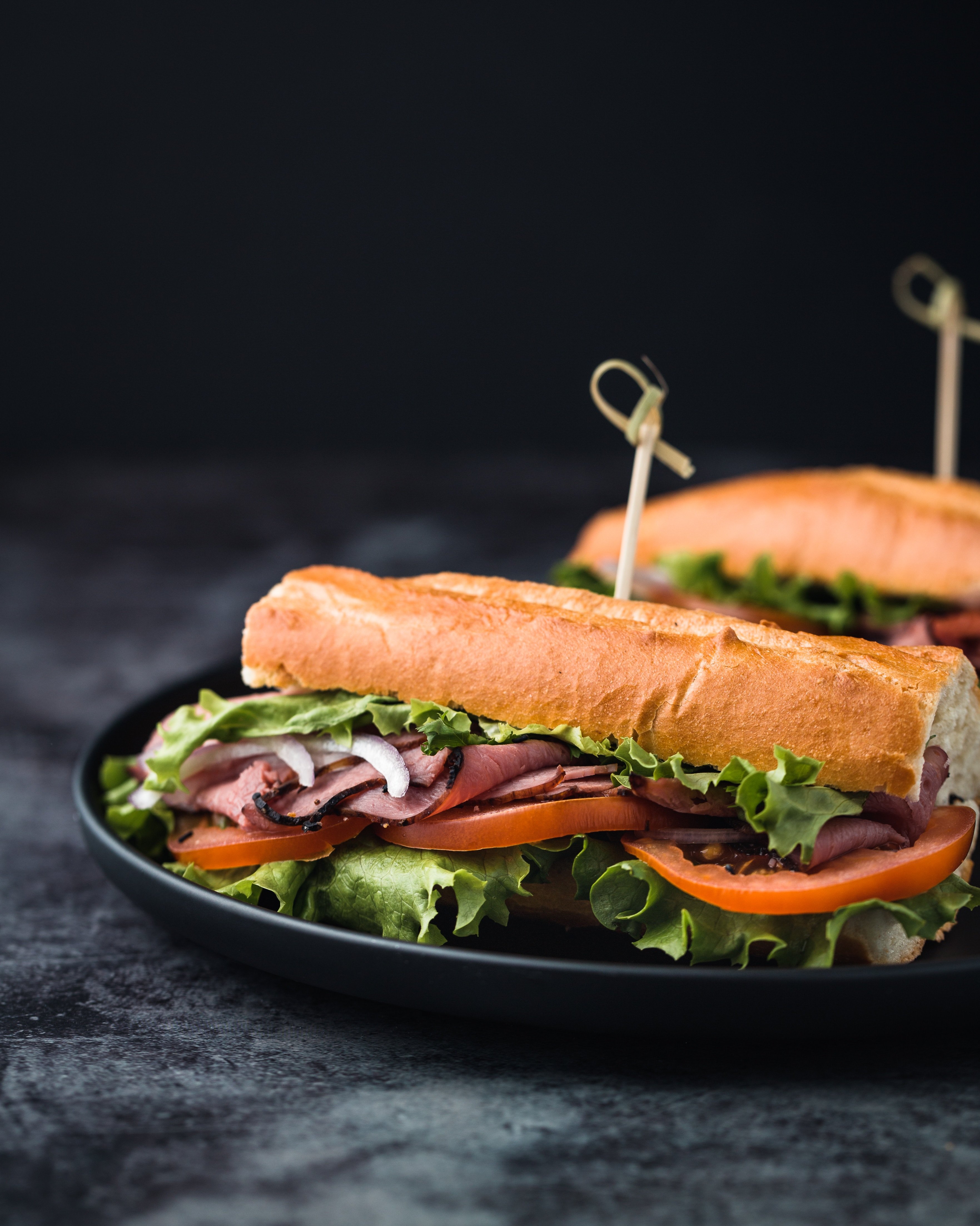 Sub sandwiches with ham by Mae Mu