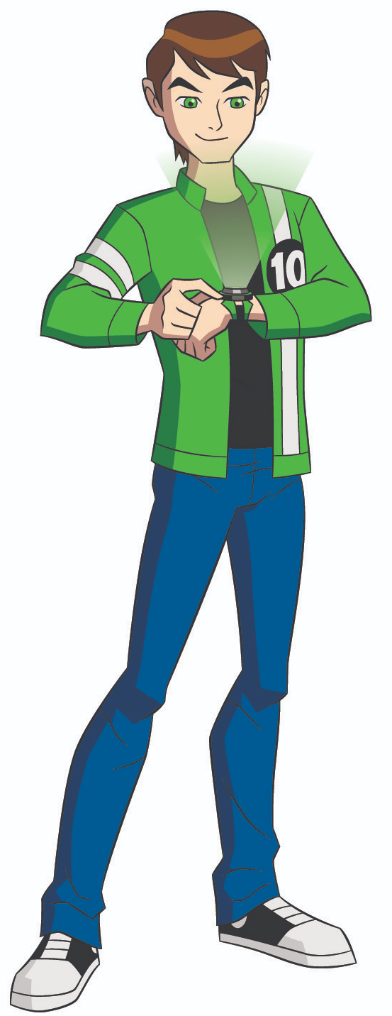 brown hair Omnitrix smile jacket sneakers green eyes Ben Tennyson TV Show Ben 10: Alien Force Image