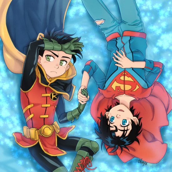 green eyes blue eyes DC Comics Robin (DC Comics) Superboy Jon Kent Damian Wayne Comic Super-Sons Image