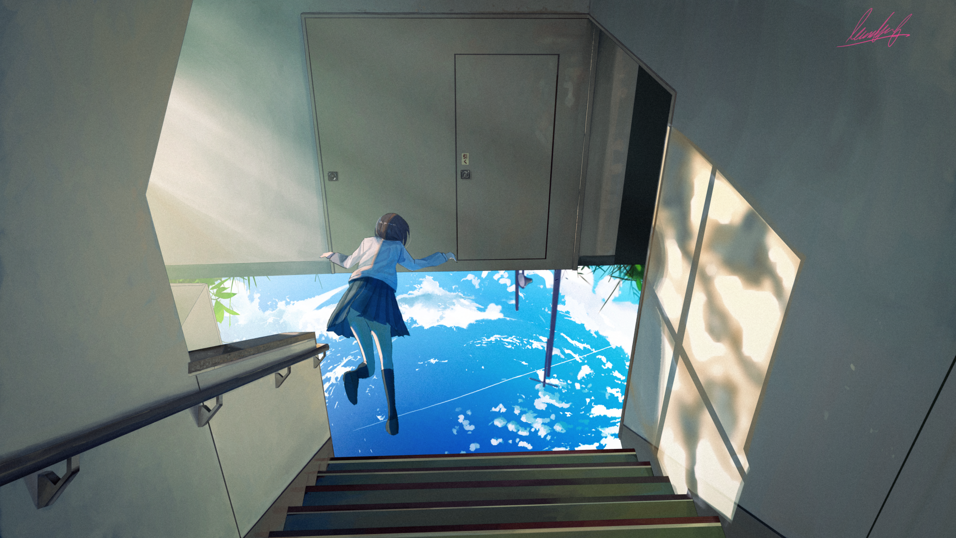 stairs sky Anime Original Sky Anime Image