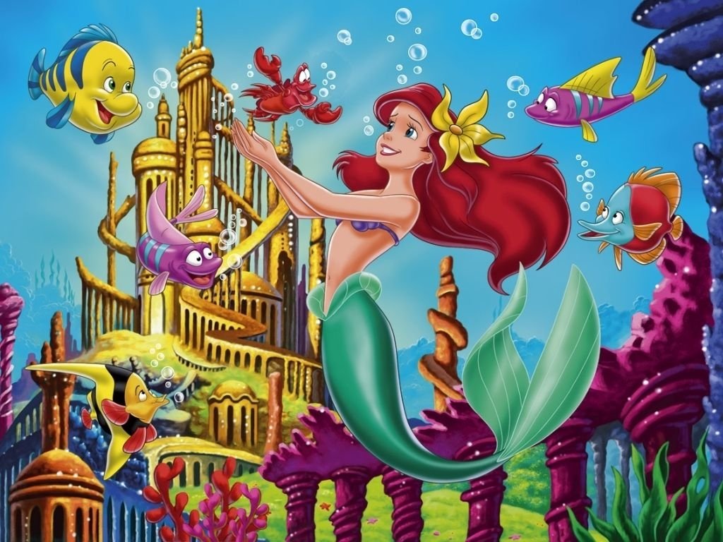 The Little Mermaid Atlantica red hair fish mermaid Sebastian (The Little Mermaid) Flounder (The Little Mermaid) Ariel (The Little Mermaid) movie The Little Mermaid (1989) Image