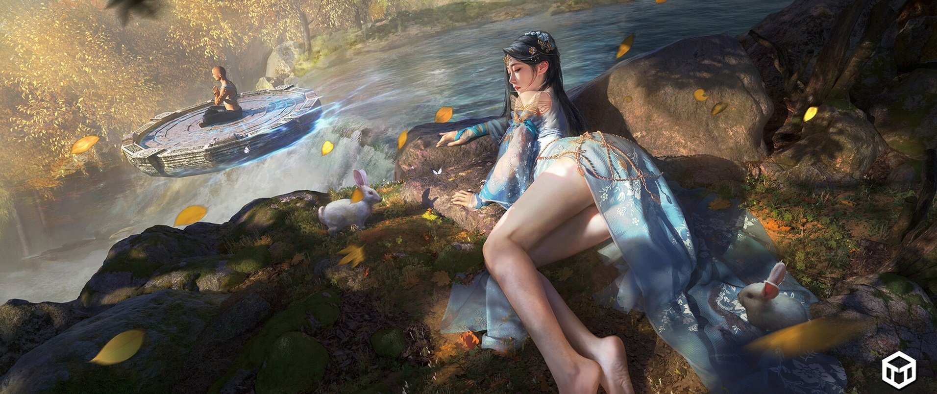 legs water asian fantasy woman Image