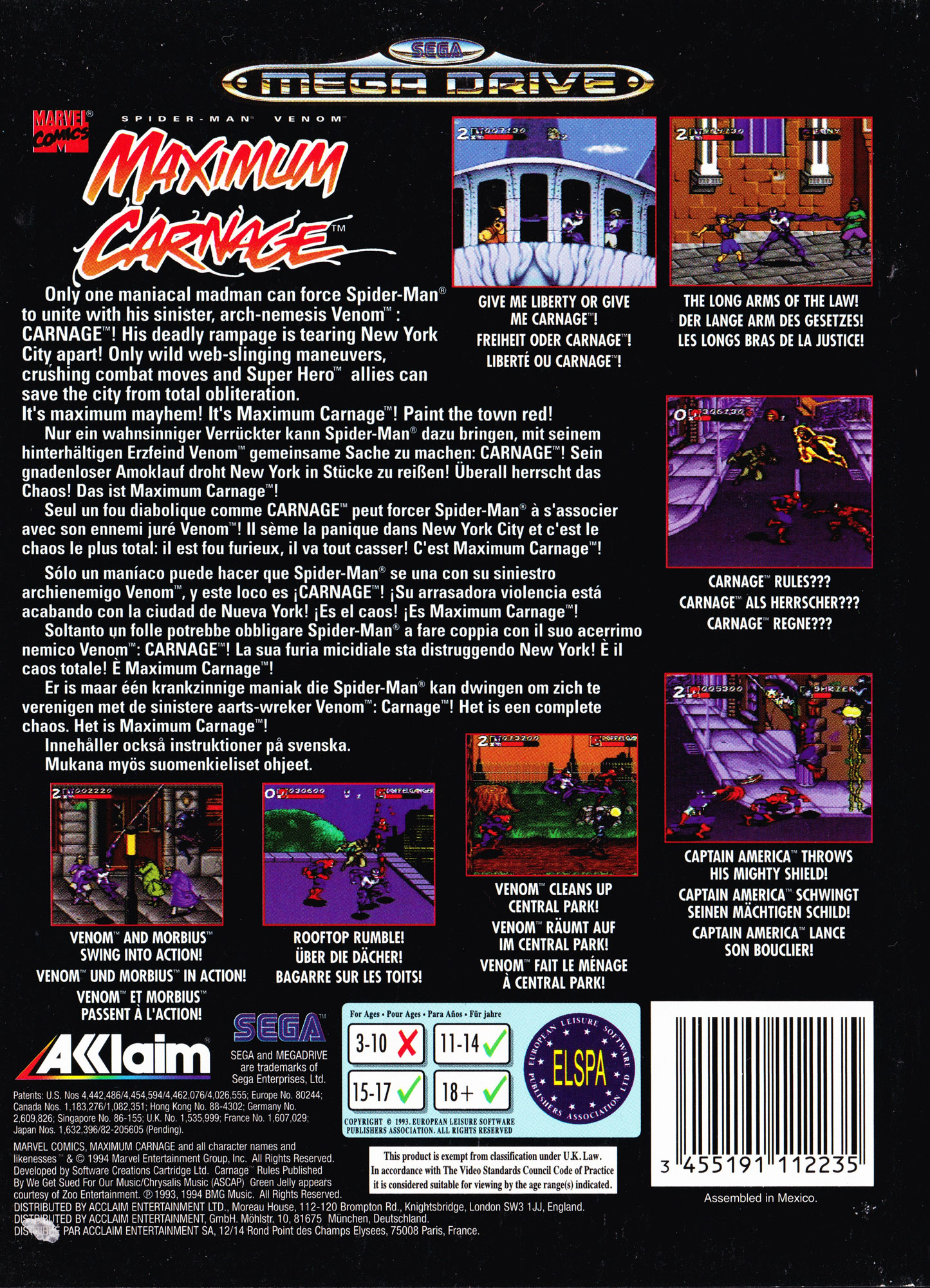 Spider man maximum carnage sega коды