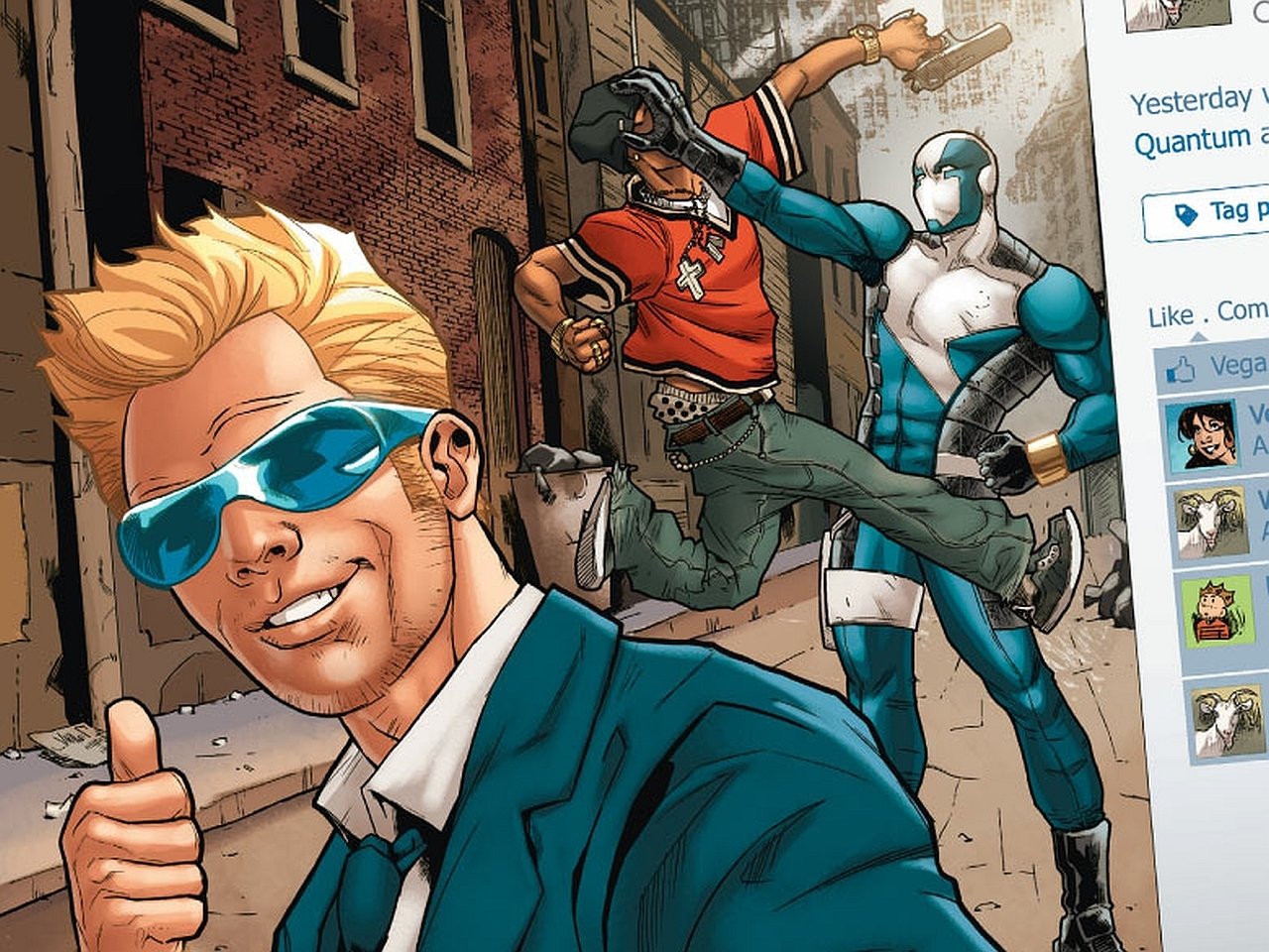 Comic Quantum and Woody Image