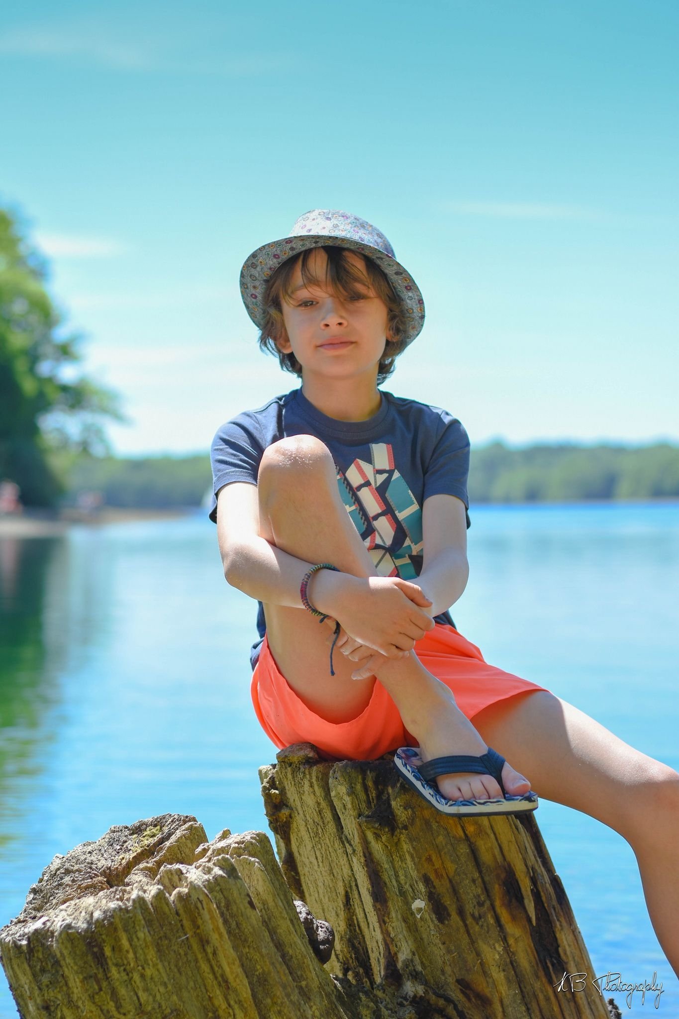 shorts feet sandal hat photography child Image