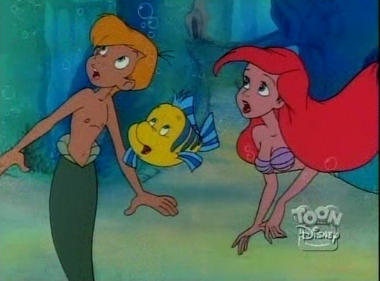 Download Blonde Red Hair Flounder (The Little Mermaid) Merman Mermaid Ariel (The Little Mermaid) Urchin (The Little Mermaid) TV Show The Little Mermaid Image