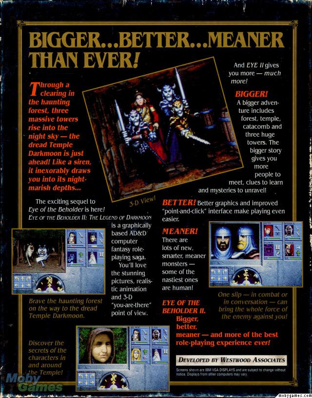 video game AD&D Legend Vol. II: Eye of the Beholder II: The Legend of Darkmoon Image