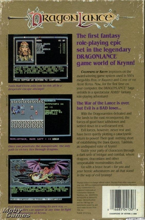video game AD&D Dragonlance Vol. I: Champions of Krynn Image