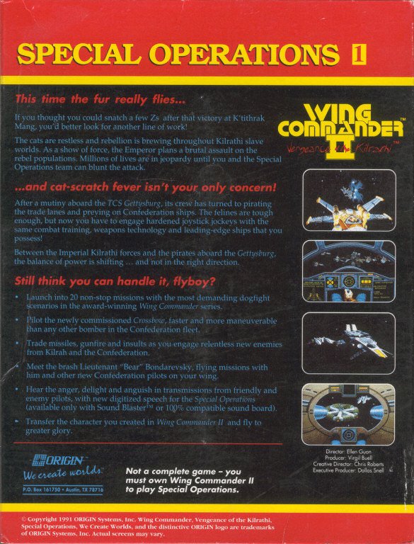 video game Wing Commander II: Vengeance of the Kilrathi: Special Operations 1 Image