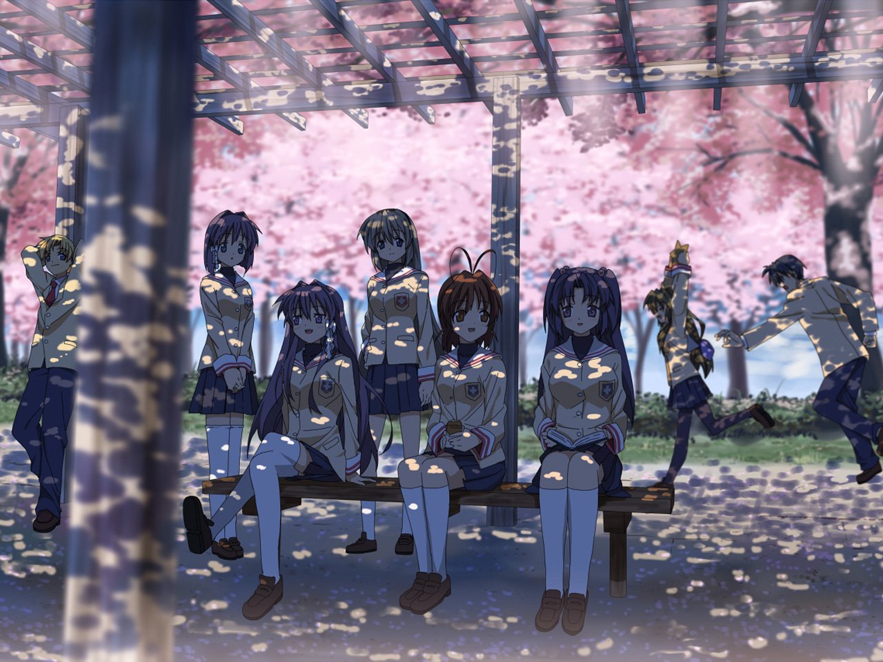 Youhei Sunohara Kyou Fujibayashi Ryou Fujibayashi Kotomi Ichinose Fuuko Ibuki Tomoya Okazaki Nagisa Furukawa Anime Clannad Image