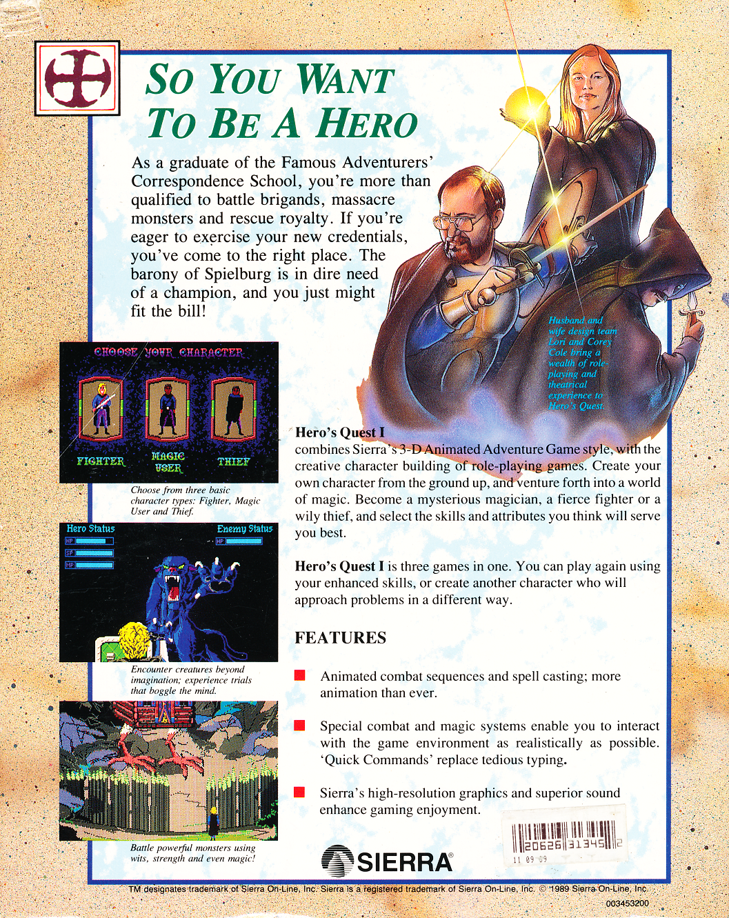 video game Hero's Quest: So You Want To Be A Hero? Image