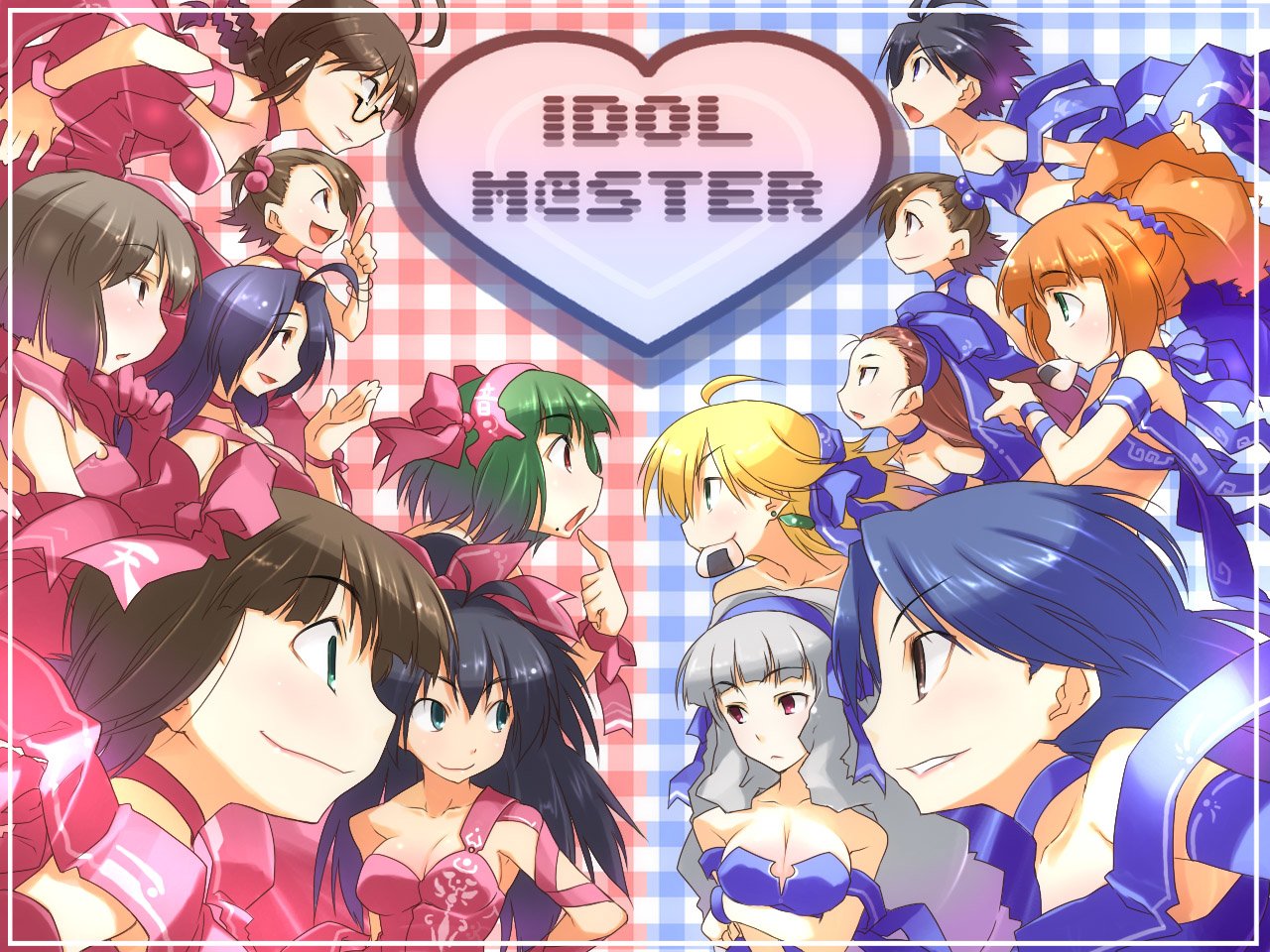 Chihaya Kisaragi Takane Shijou Hibiki Ganaha Haruka Amami Miki Hoshii Kotori Otonashi Iori Minase Azusa Miura Yayoi Takatsuki Yukiho Hagiwara Mami Futami Makoto Kikuchi Ami Futami Ritsuko Akizuki Anime The iDOLM@STER Image