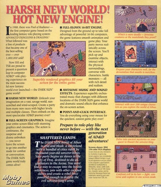video game AD&D Dark Sun: Shattered Lands Image