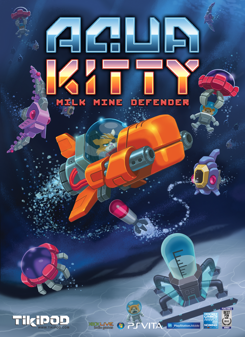 video game Aqua Kitty - Milk Mine Defender Image