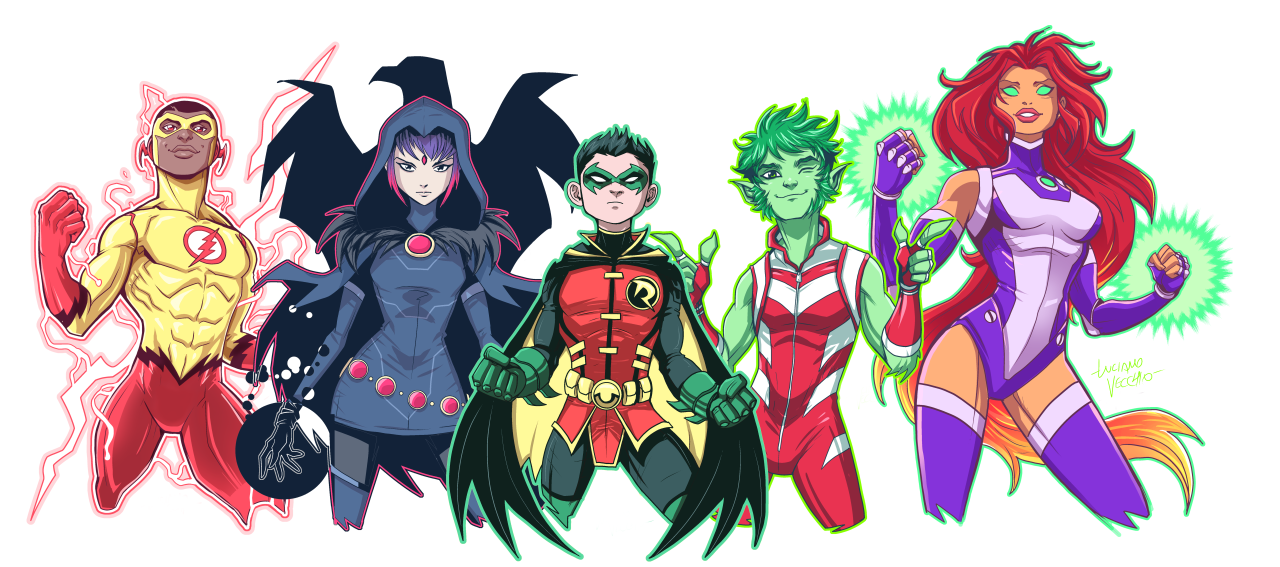 Koriand'r Garfield Logan DC Comics Wallace West Damian Wayne Raven (DC Comics) Beast Boy Kid Flash Starfire (DC Comics) Robin (DC Comics) Comic Teen Titans Image