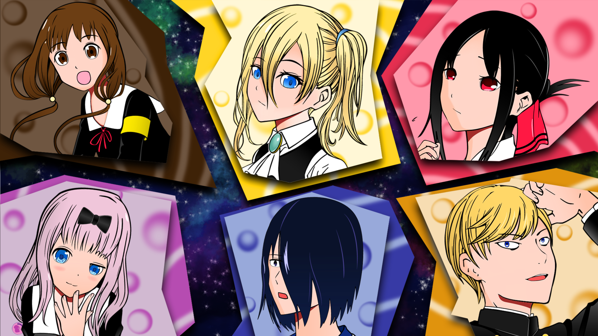 Ai Hayasaka Yu Ishigami Miko Iino Kaguya Shinomiya Miyuki Shirogane Chika Fujiwara Kaguya-sama: Love is War Image