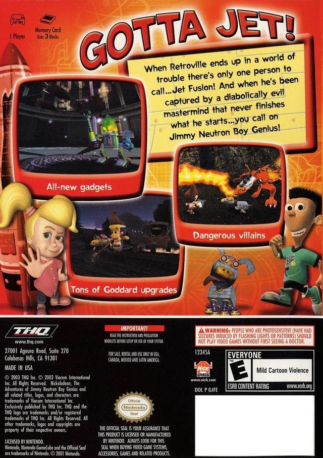 video game The Adventures of Jimmy Neutron Boy Genius: Jet Fusion Image